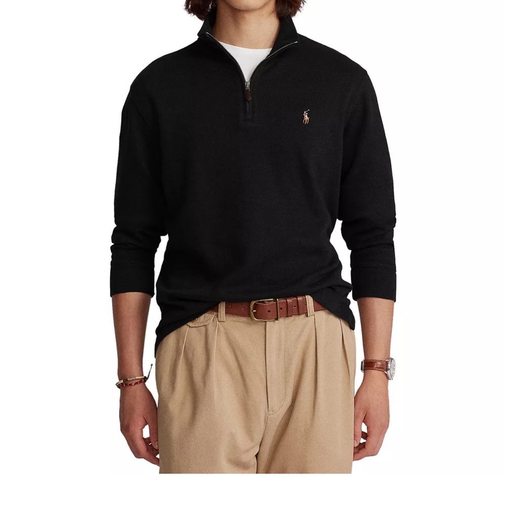 Polo Ralph Lauren black quarter zip estate rib